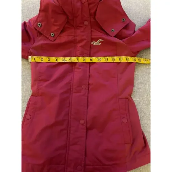 NWOT Women's Hollister Jacket With Hood Size XXS Pink VERY NICE - Picture 6 of 7